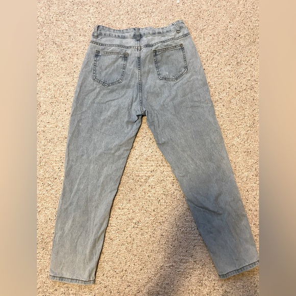 High Rise Light Blue Denim Baggy Ripped Jeans - Picture 2 of 3